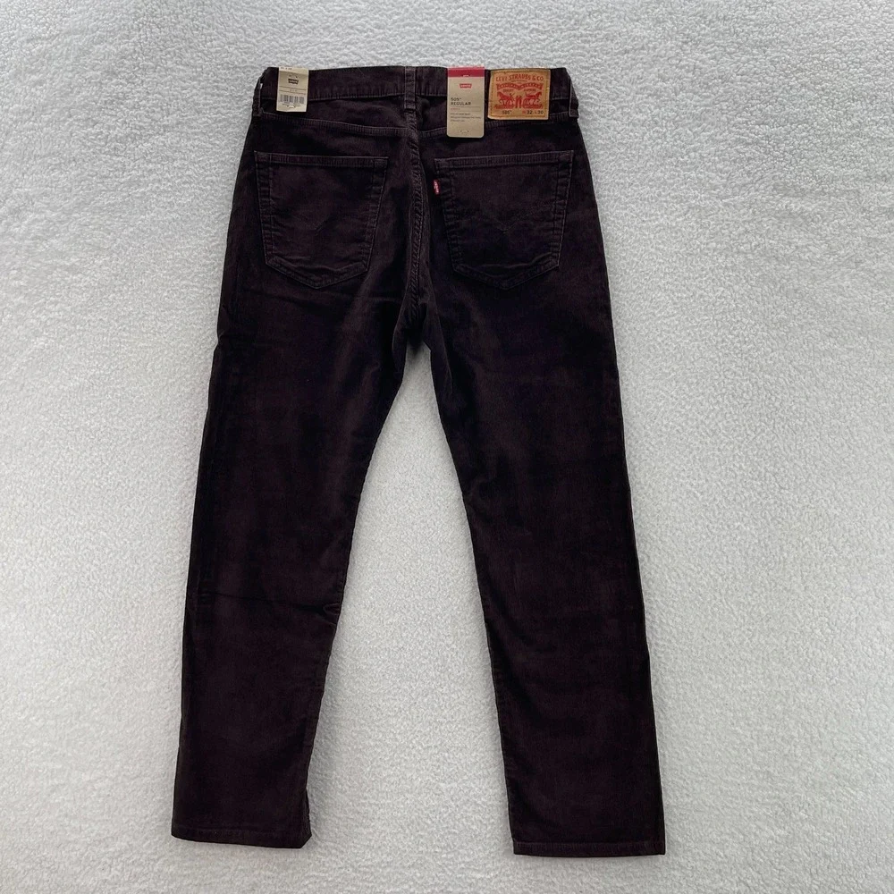 Levi's Pant's Men's 32x30 Brown 505 Corduroy Pinwale Regular Fit Straight Preppy
